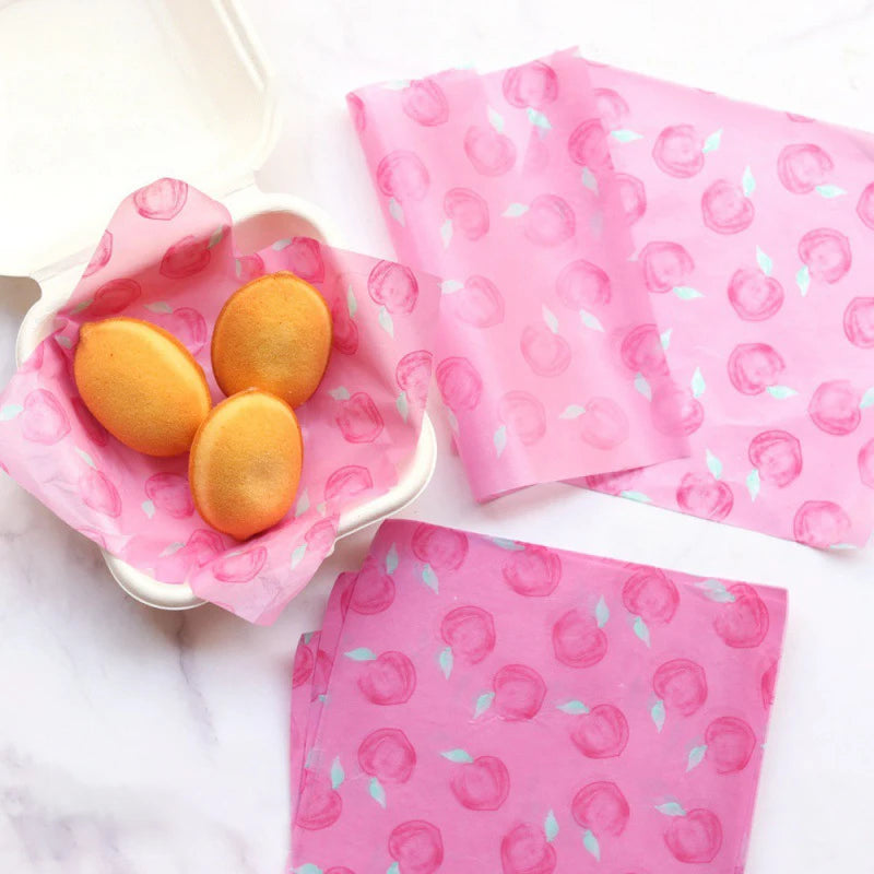 50Pcs Food Grade Non-Stick Baking Wax Paper – Floral Print Baking Wax Paper Nixie