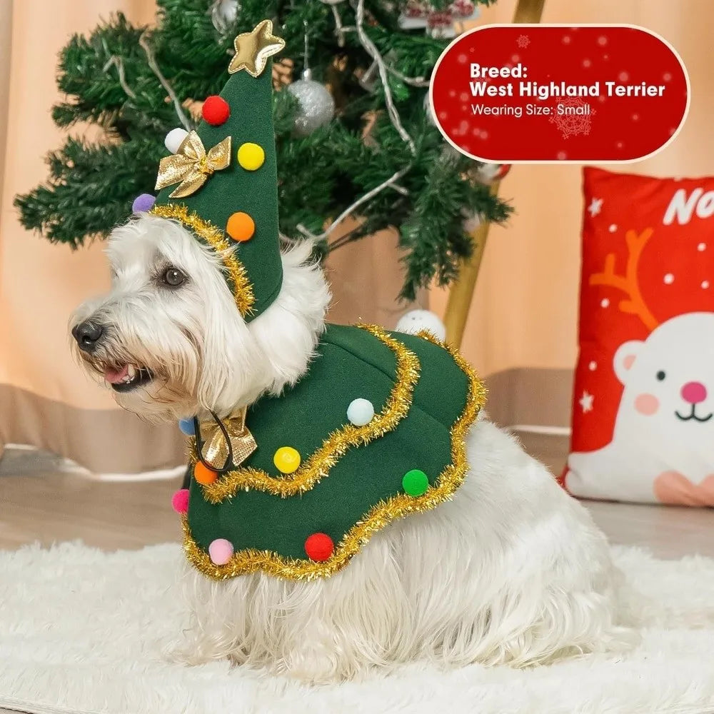 Christmas Pet Costume – Dog & Cat Cloak & Hat Set | Nixie Pet Costume Set Nixie