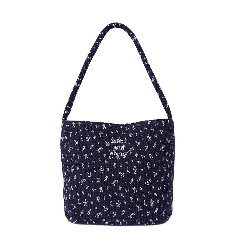 Plaid Floral Bucket Bag – Large Capacity Women's Crossbody Bucket Shoulder Bag Nixie
