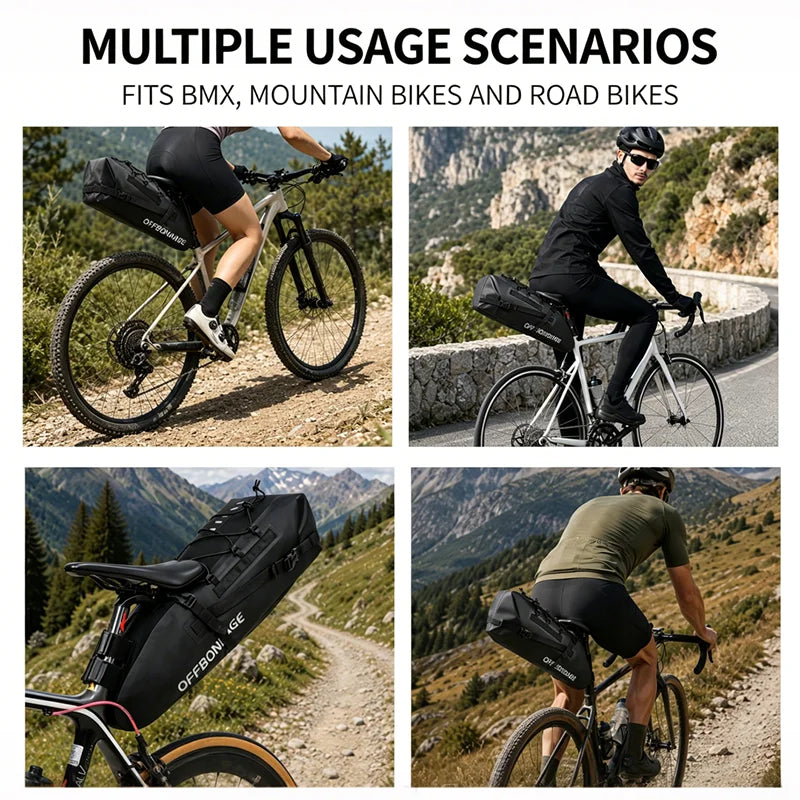 OFFBONDAGE 15L Waterproof Bike Saddle Bag – MTB & Road Bicycle Saddle Bag Nixie