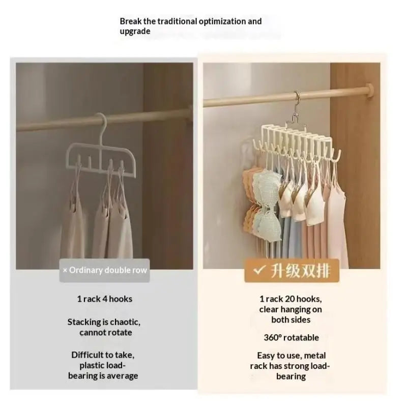 20-Hook Space-Saving Multi Hanger | Wardrobe Organizer Multi-Hook Wardrobe Hanger Nixie