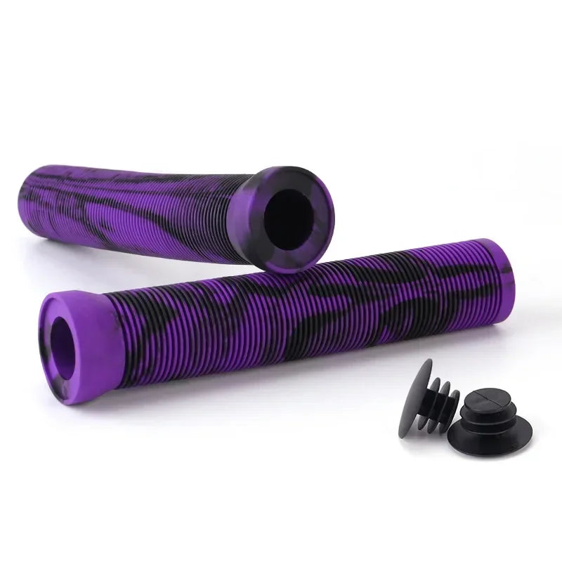 BUCKLOS 165mm Rubber Bike Handlebar Grips – Anti-Slip Pair Bike Handlebar Grips Nixie BLACK-PURPLE