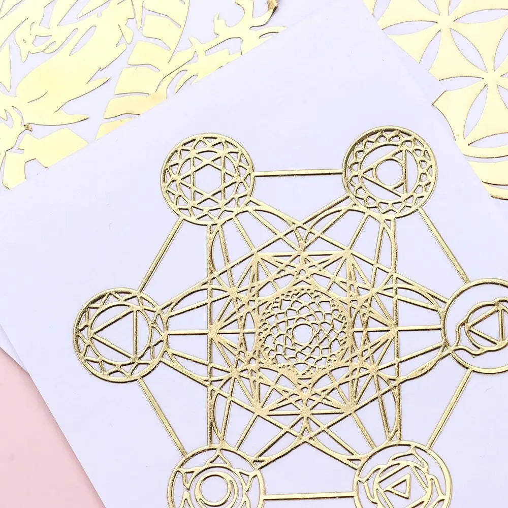Metal Copper Sacred Geometry Stickers – 9 Styles for Jewelry Crafts Craft Metal Sticker Nixie