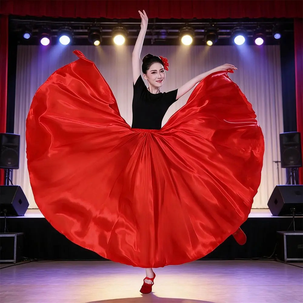 Women's Gypsy Belly Dance Skirt – Flamenco Polyester Dress Belly Dance Skirt Nixie
