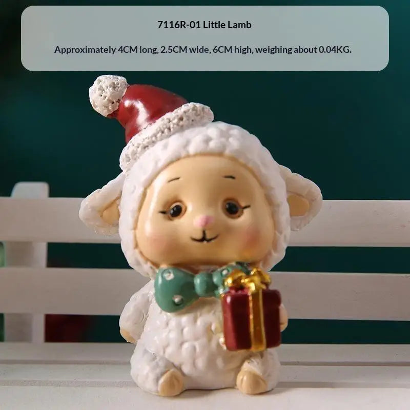 Mini Resin Christmas Animal Ornament | Cute Xmas Tree Pendant Christmas Ornament Nixie A1