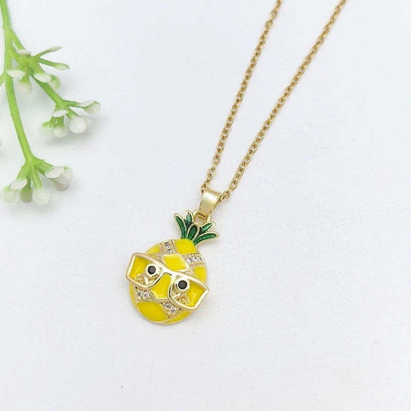 Women's Vintage Cherry Blossom Picture Frame Pendant Necklace