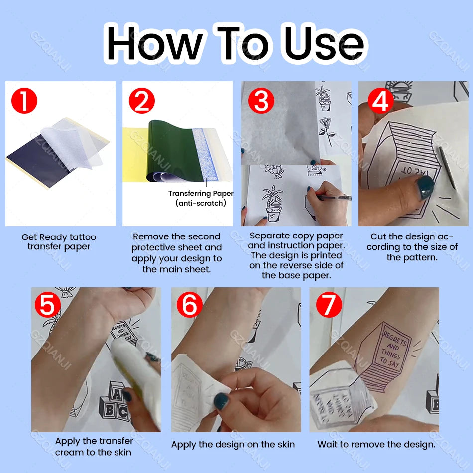 A4 Tattoo Transfer Stencil Paper – 4-Layer Thermal Tracing Sheets