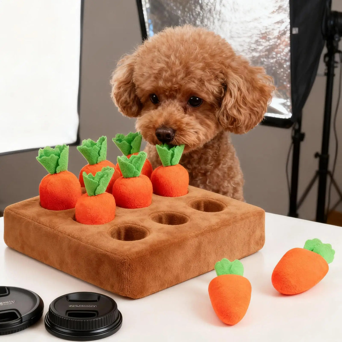 Dog Snuffle Mat Carrot Puzzle Interactive Nosework Toy