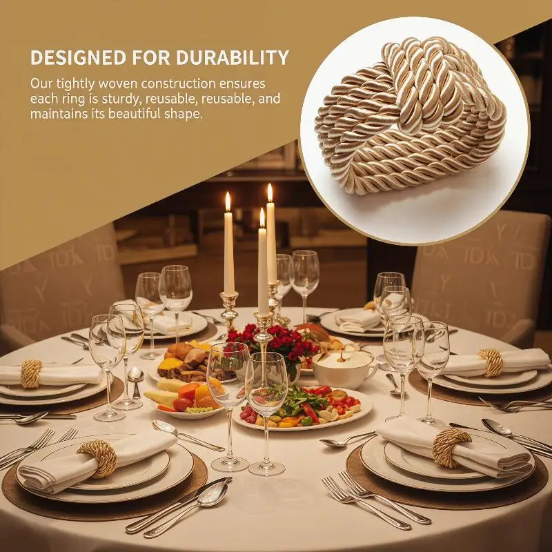 Woven Rope Napkin Rings – Wedding & Holiday Table Décor