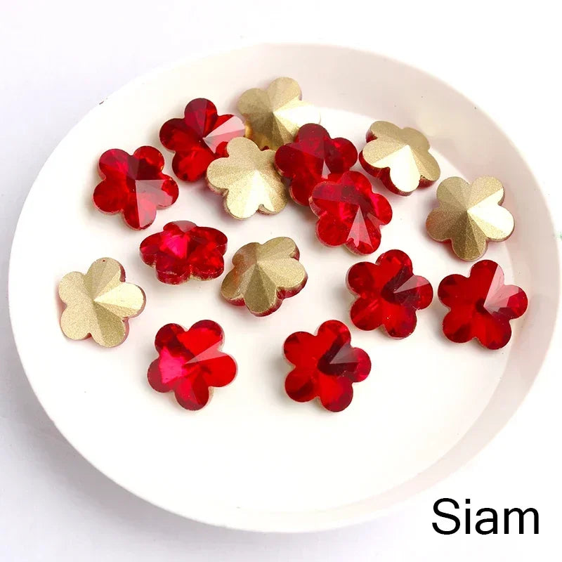 8mm 3D Flower Nail Rhinestones Crystal Gems Nail Art Charms 10Pcs Nail Art Rhinestones Nixie