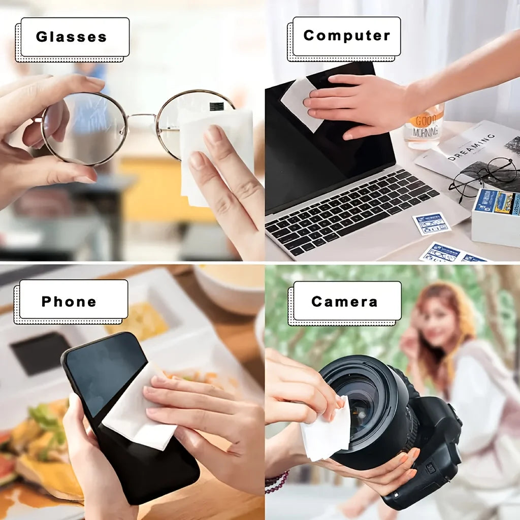 100 Disposable Lens Cleaning Wipes Anti-Fog for Glasses & Screens Lens Cleaning Wipes Nixie