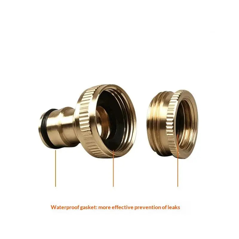 Solid Brass Garden Hose Fitting 3/4" & 1/2" Quick Connector