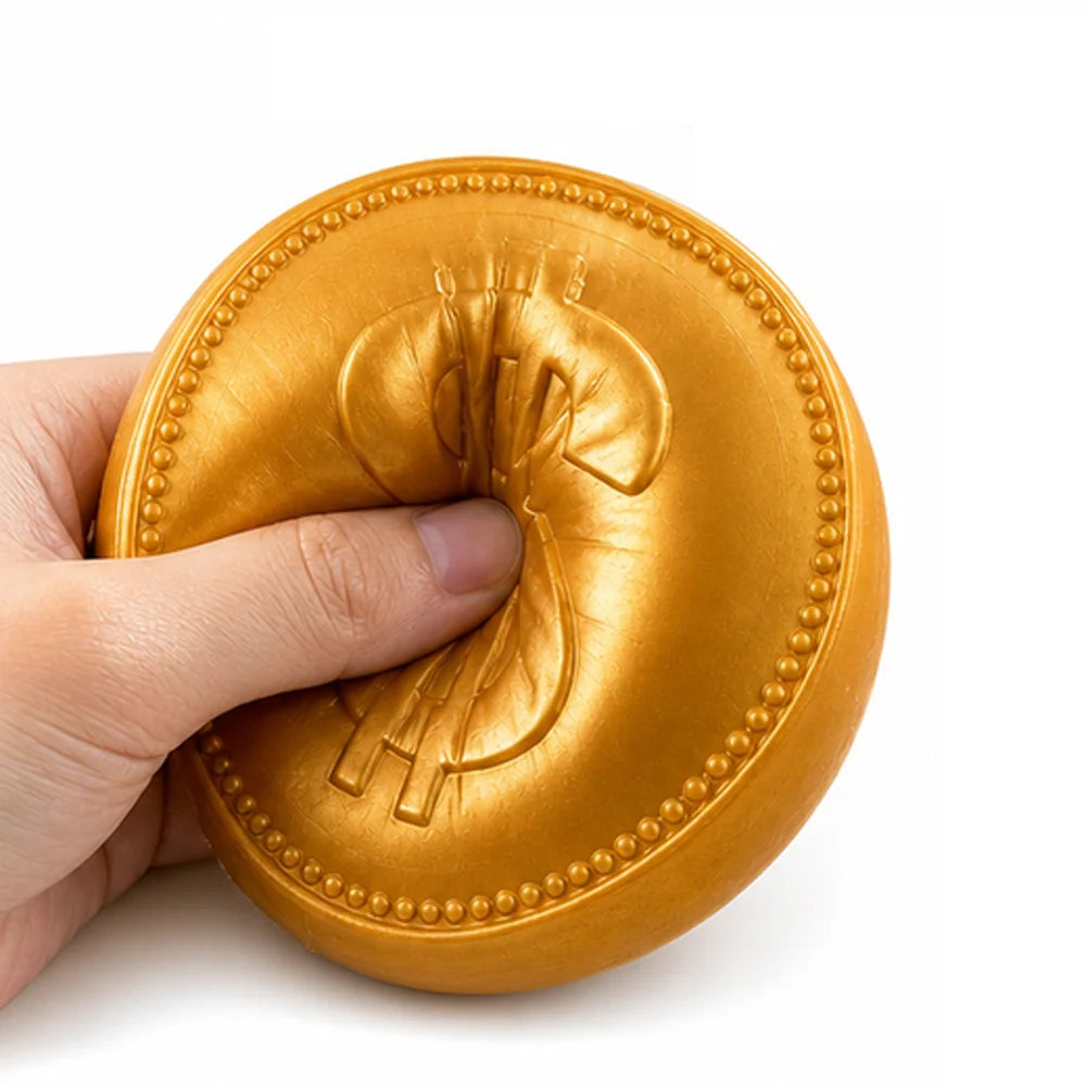 15cm Giant Gold Coin Squeeze Fidget Toy – Slow Rebound Squishy