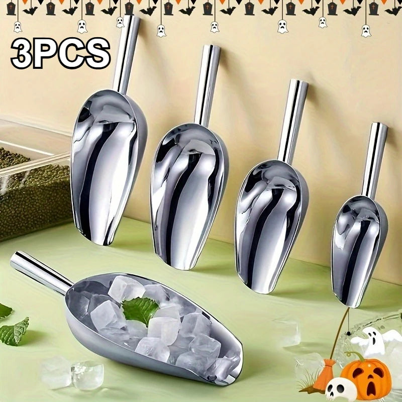 3-Piece Stainless Steel Scoop Set – Rustproof Ice & Food Shovel Kitchen Scoop Set Nixie