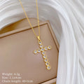Women's Gold Cross Pendant Necklace – Minimalist Choker Pendant Necklace Nixie XL2606-635