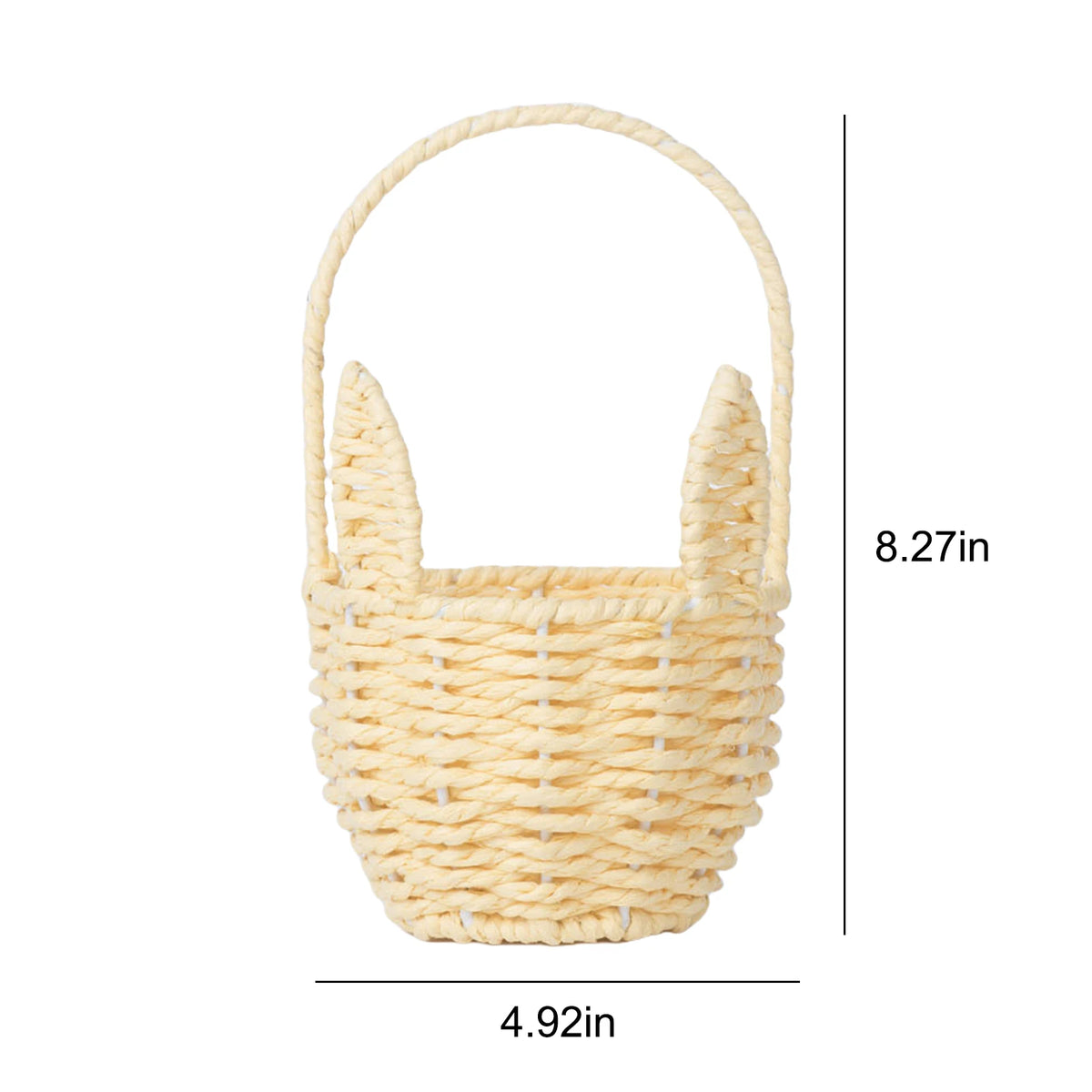 Easter Bunny Ears Woven Basket with Handle | Gift Organizer Woven Gift Basket Nixie