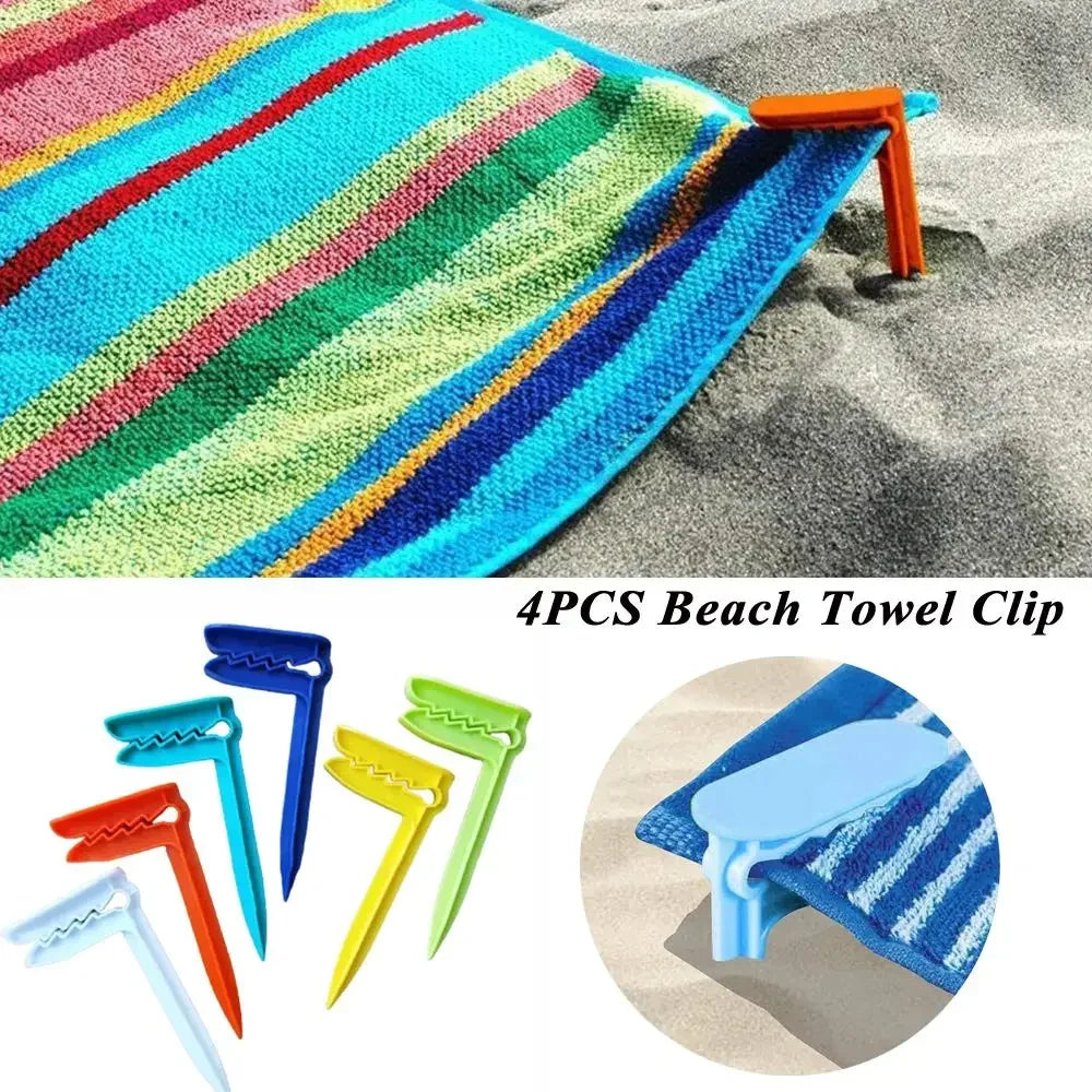 4PCS Beach Towel Clips – Outdoor Camping Mat & Clothes Pegs Outdoor Towel Clips Nixie