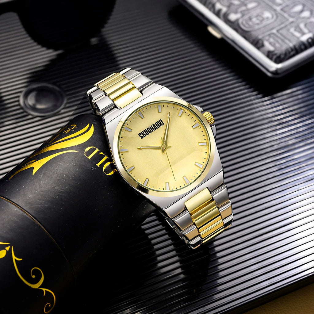 REBIRTH Men's Stainless Steel Quartz Watch – Waterproof Men's Quartz Watch Nixie