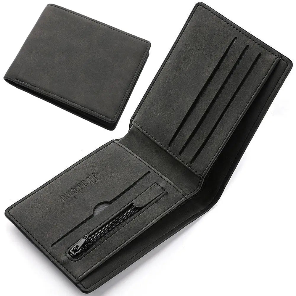 Men's PU Leather Bifold Wallet – Multi-Card Slot Slim Purse Men's Bifold Wallet Nixie