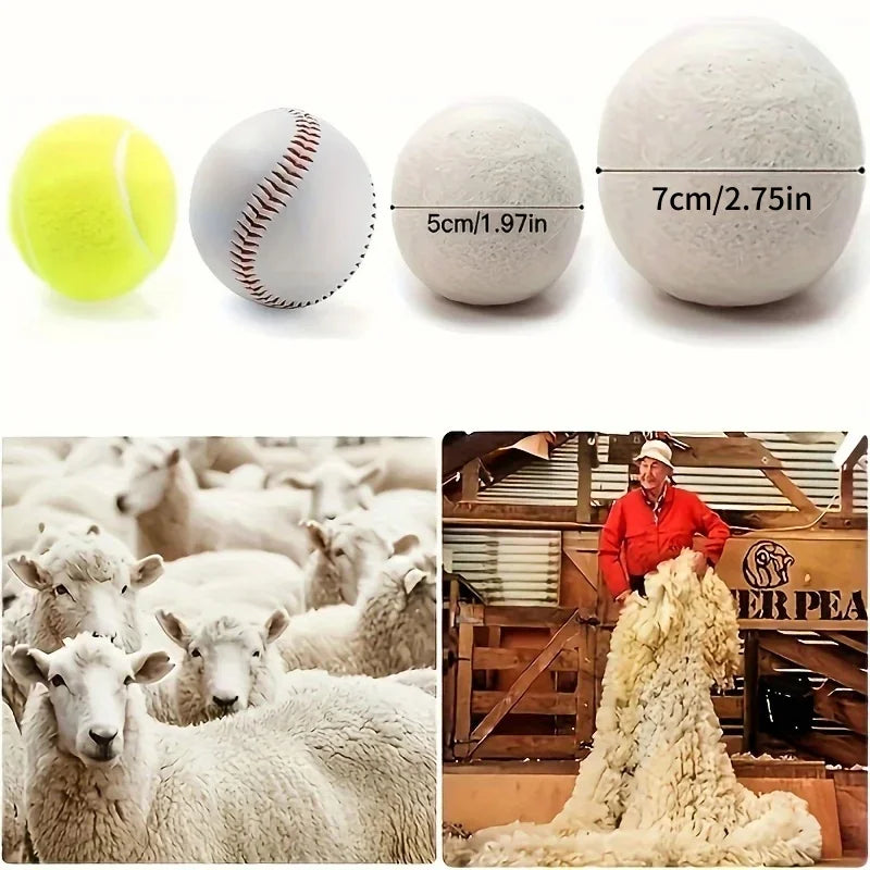 Reusable Wool Dryer Balls 3/6 Pack – Natural Fabric Softener Wool Dryer Balls Nixie