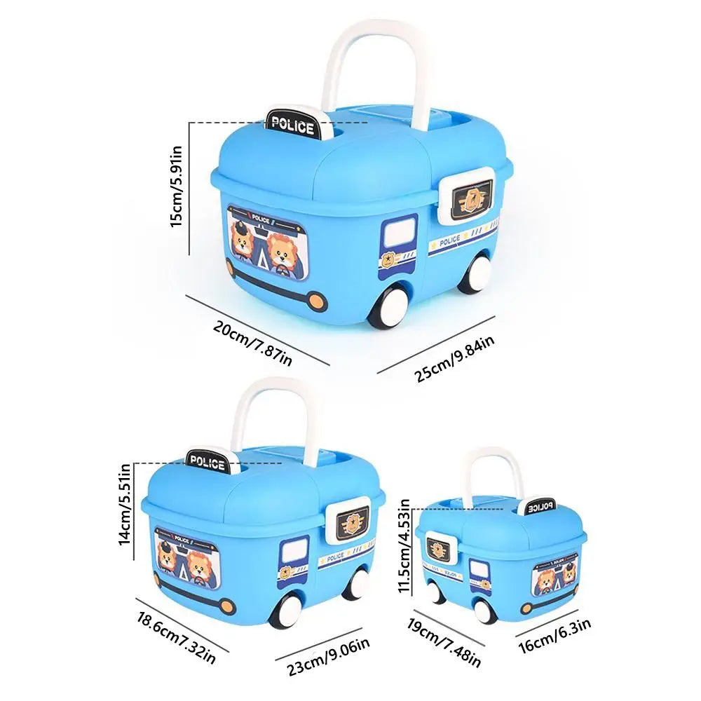 Cartoon Car Kids Storage Box with Wheels & Handle – Multi-Size