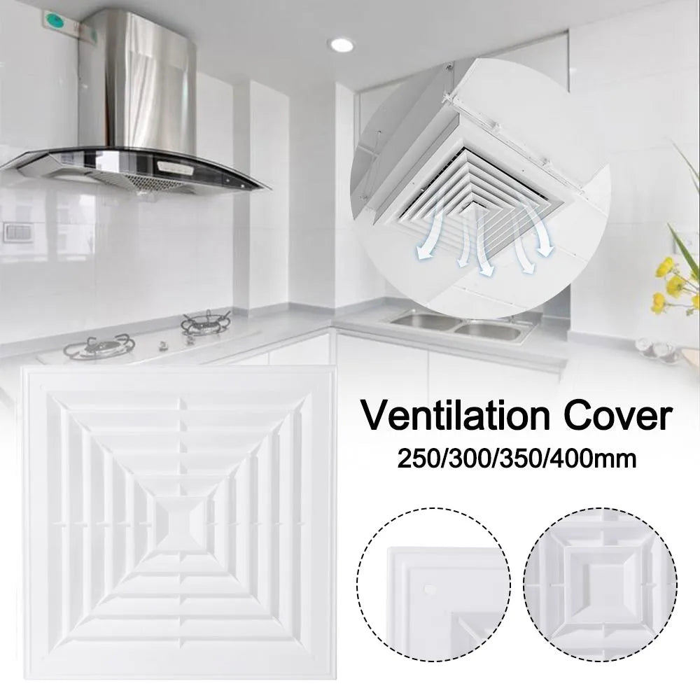 White Square Air Vent Grille with Flaps – Exhaust Fan Cover