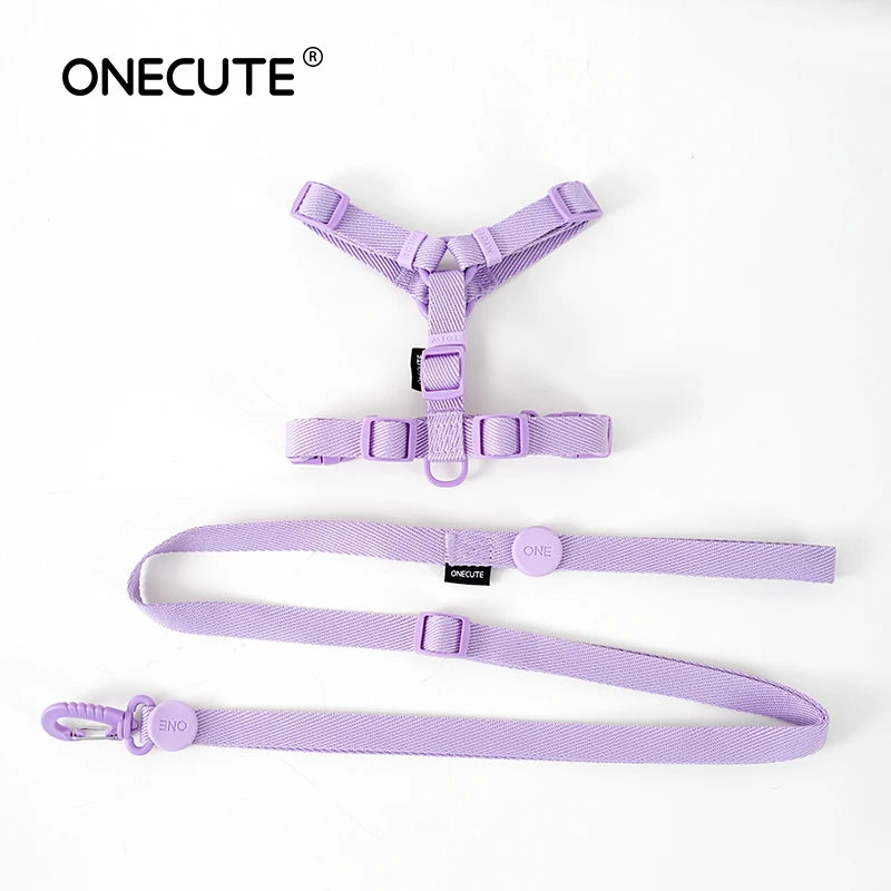 Macaroon Color Dog Harness Collar & Leash Set – Small Dogs Pet Harness Set Nixie