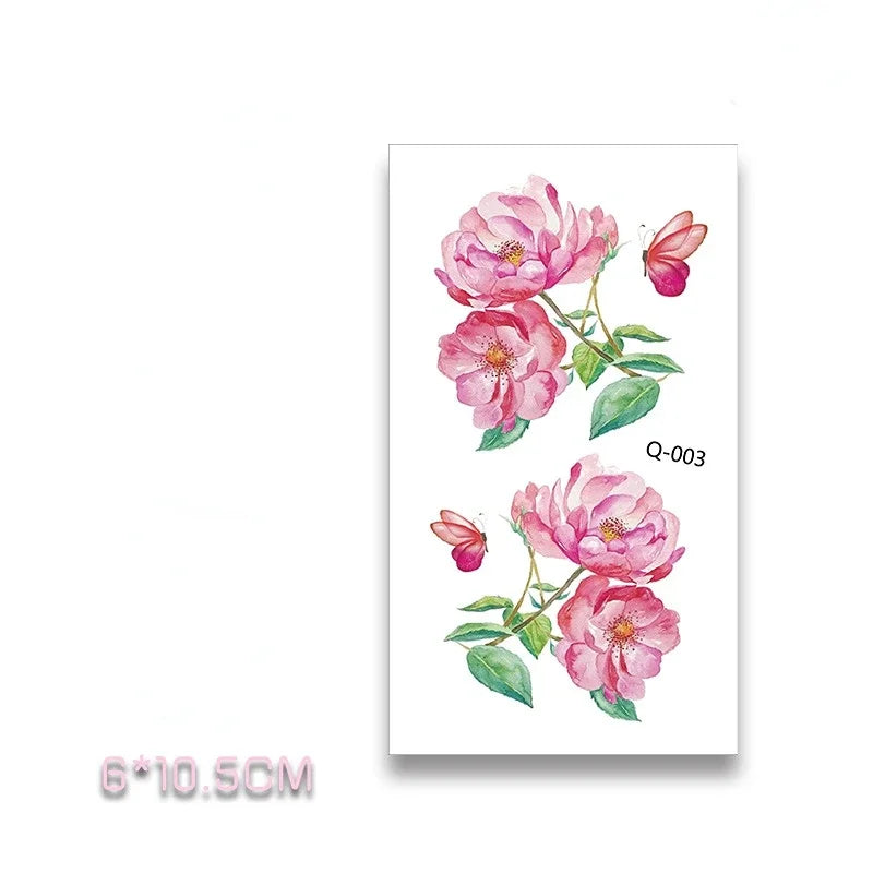 Waterproof Temporary Tattoo Stickers – Floral & Butterfly Temporary Tattoo Sticker Nixie Q-003