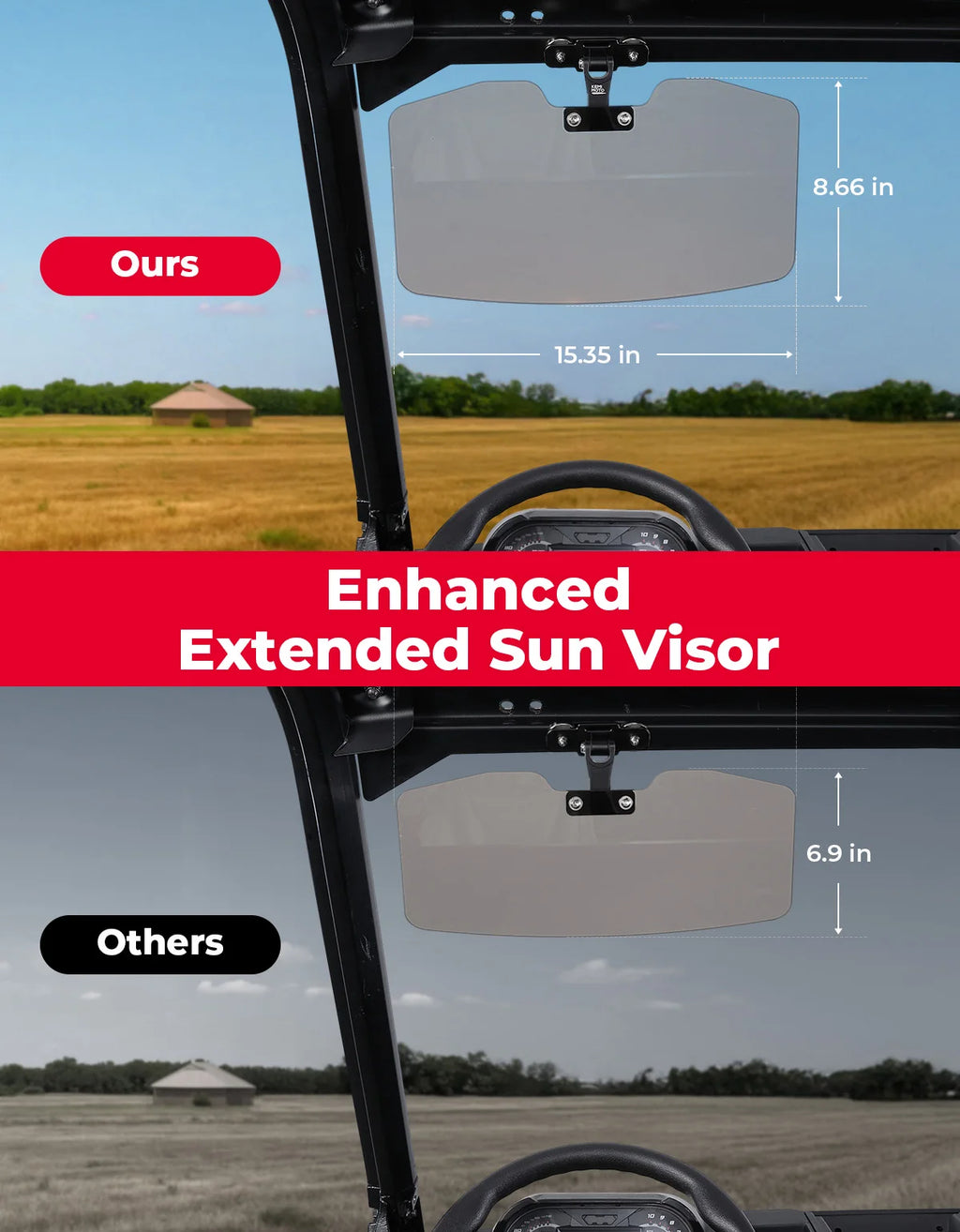 UTV Magnetic Sun Visor Polarized – Polaris, Can-Am & Golf Cart UTV Sun Visor Nixie
