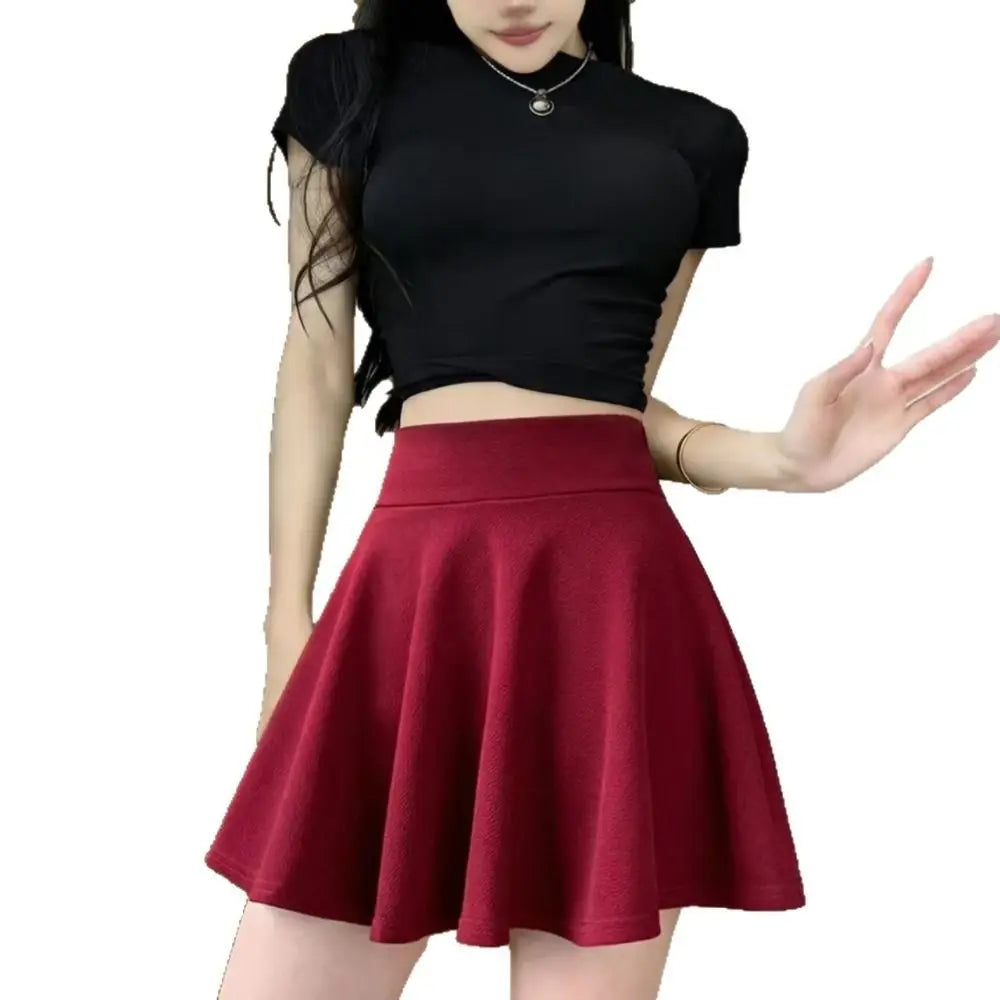 Women's Pleated Mini Skirt – Elastic Waist A-Line Casual Skirt Pleated Mini Skirt Nixie