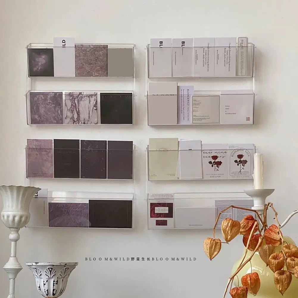 Acrylic Wall-Mounted Brochure & Business Card Holder Rack Brochure Holder Rack Nixie
