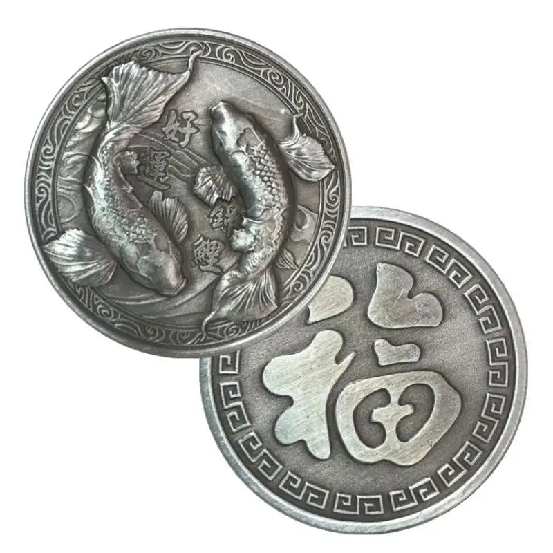 2026 Chinese Koi Fu Lucky Coin – Vintage Collectible Gift Collectible Coin Nixie Silver