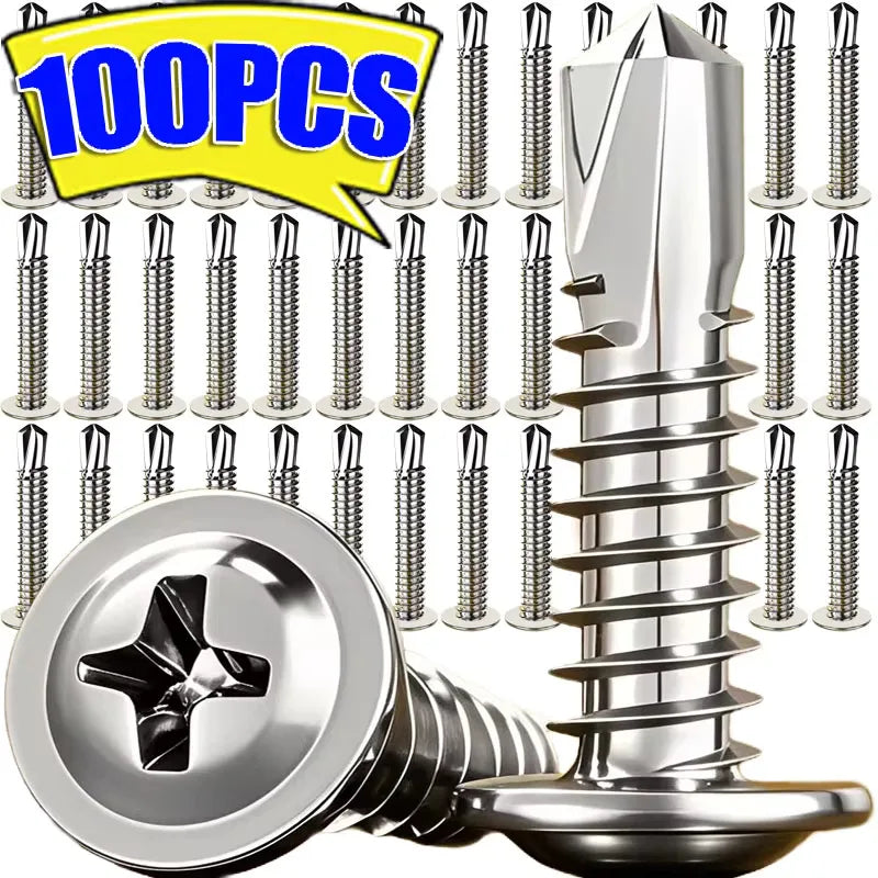 100PCS M4.2 Self-Tapping Screws 410 Stainless Steel Truss Head Self-Tapping Screws Nixie M4.2 100PCS M4.2X32MM