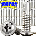 100PCS M4.2 Self-Tapping Screws 410 Stainless Steel Truss Head Self-Tapping Screws Nixie M4.2 100PCS M4.2X32MM