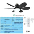 Dimmable LED Ceiling Fan Light E27 Remote Control 30/40W LED Ceiling Fan Light Nixie A3