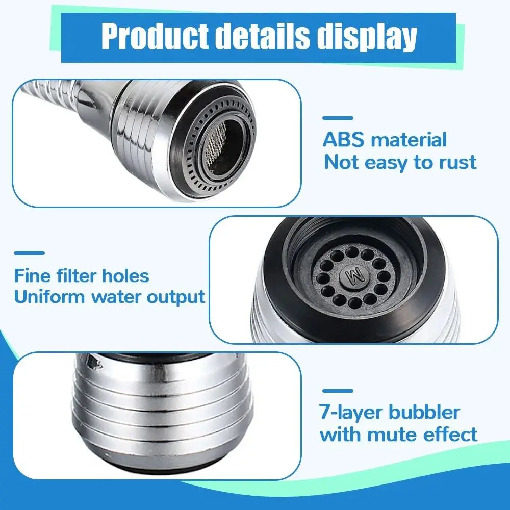 360° Rotating Faucet Aerator Extender – Dual Mode Water Saver Faucet Aerator Nixie