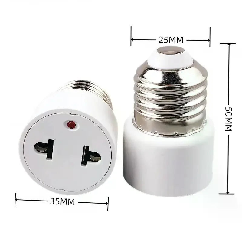 E27 Bulb Socket Adapter US/EU Plug White DIY Lamp Holder