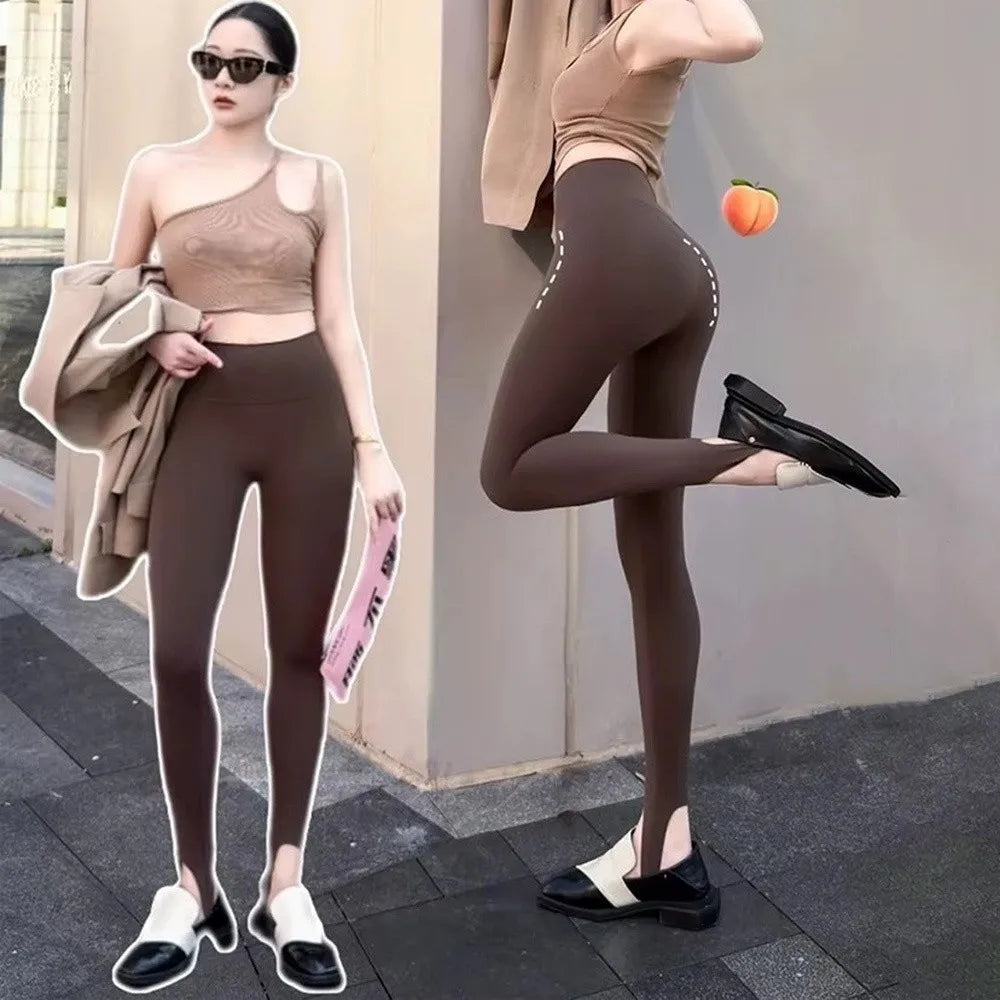 Women's High Waist Sharkskin Stretch Stirrup Leggings Women's Leggings Nixie