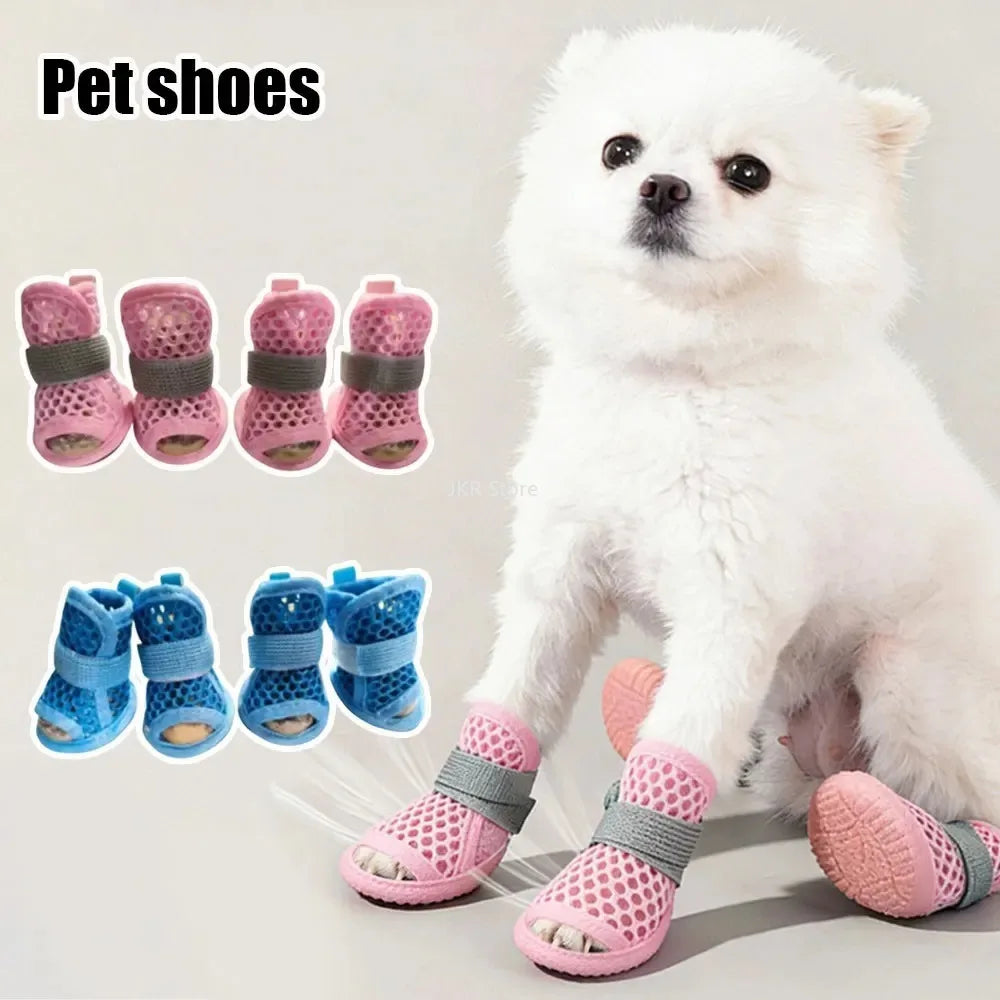 4Pcs Mesh Dog Shoes | Non-Slip Cooling Summer Dog Boots Dog Boots Nixie