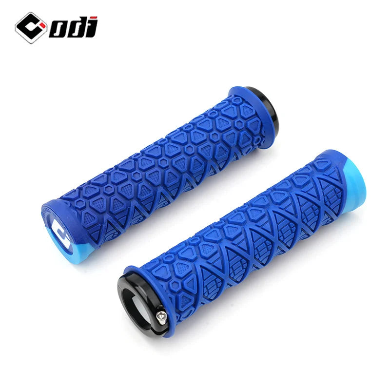 ODI Silicone Lock-On MTB Bike Grips – Non-Slip Handlebar Grips Bicycle Handlebar Grips Nixie BLUE