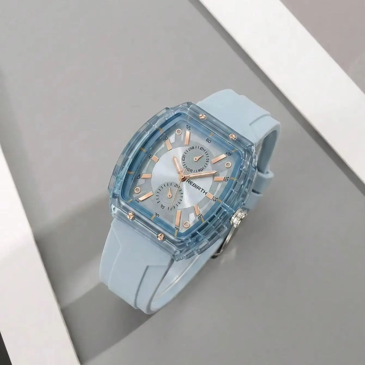 REBIRTH Macaron Barrel Women's Watch – Silicone Strap Women's Fashion Watch Nixie