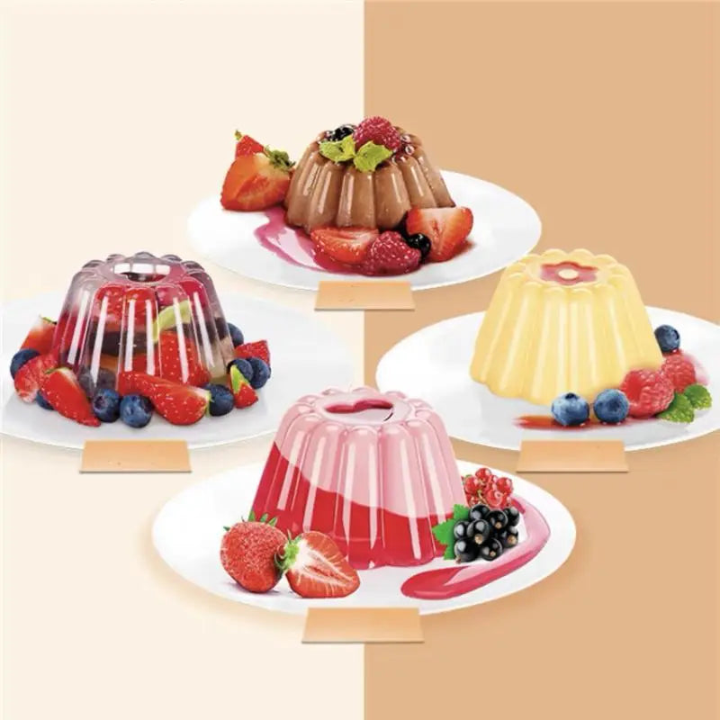 4Pcs Reusable Pudding & Jelly Mold Set with Lids | DIY Baking Pudding Jelly Mold Set Nixie