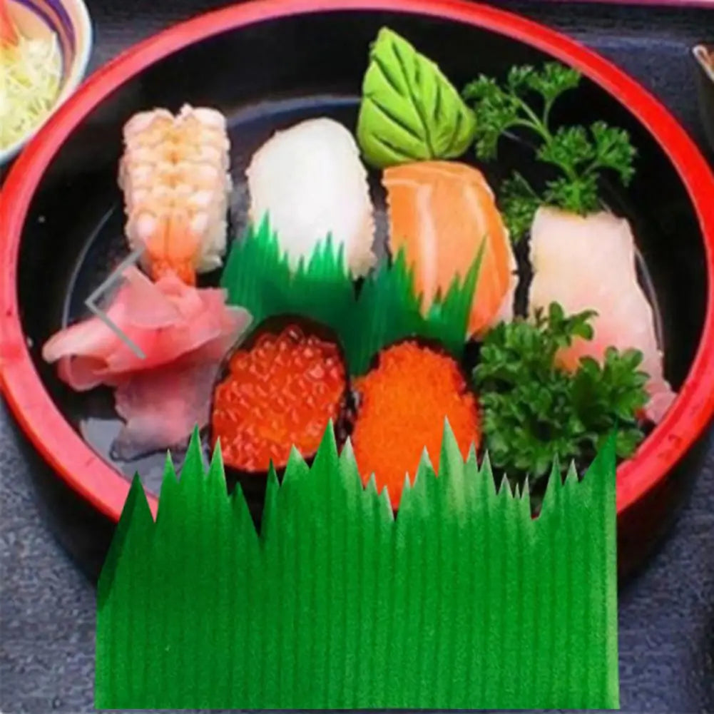 Plastic Sushi Grass Faux Leaf Dividers – 1000 Pcs Bulk Pack Sushi Grass Dividers Nixie