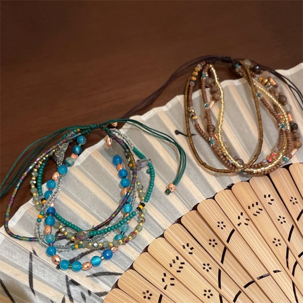 Bohemian Colorful Beaded Bracelet – Stretchy Stackable Bangle Beaded Bracelet Nixie
