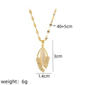 Women's Leaf Pendant Necklace – Stainless Steel Gold & Silver Pendant Necklace Nixie XL1470-026