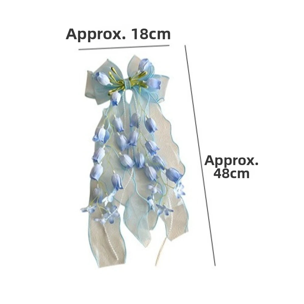 Large Bow Ribbon Hair Clip DIY Tassel Barrette for Girls Bow Hair Barrette Nixie