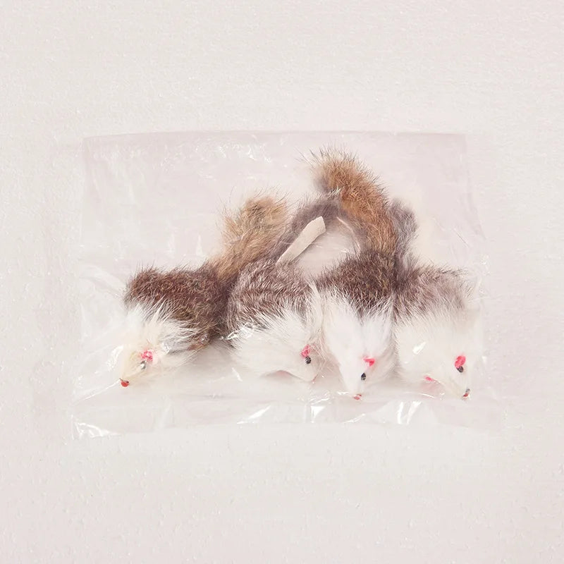 Rabbit Fur Cat Mouse Toys – Fake Mice for Cats (1/3 PCS) Cat Mouse Toy Nixie
