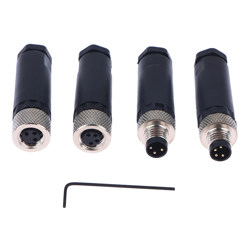 M8 Waterproof Sensor Connector Male Female 3/4 Pin Plug Industrial Sensor Connector Nixie