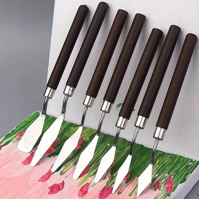 7-Piece Palette Knife Set – Paint Mixing & Scraper Tools Palette Knife Set Nixie Default Title