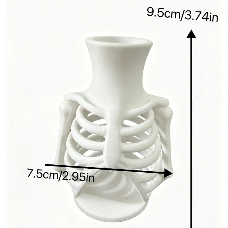 3D Printed Skeleton Ribcage Vase | Gothic Halloween Décor Decorative Vase Nixie A